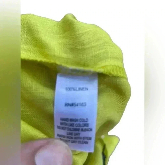 MARCNEWYORK XL neon yellow 100%  linen pearl spaghetti straps semi sweetheart - Picture 6 of 10